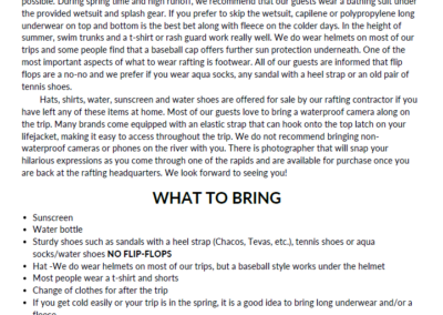 Pack & Paddle Info Sheet