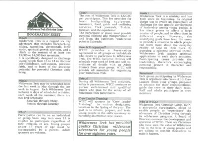 1990’s WTCC Information Sheet
