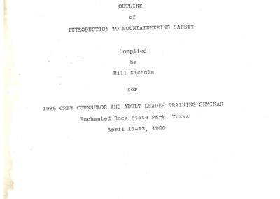 1986 Leader Training Packet